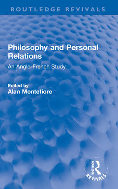 Couverture de l’ouvrage Philosophy and Personal Relations
