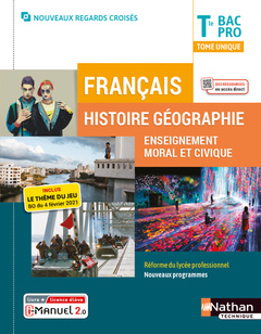Couverture de l’ouvrage Français Histoire-Géographie EMC Term Bac pro - Livre + Licence élève (Regards croisés) - 2021