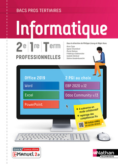 Couverture de l’ouvrage Informatique 2e/1re/TERM Bac pro - Livre + licence élève 2021