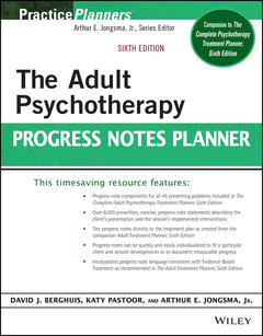 Couverture de l’ouvrage The Adult Psychotherapy Progress Notes Planner