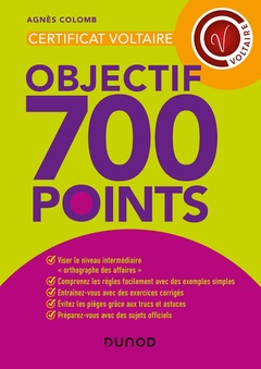 Couverture de l’ouvrage Certificat Voltaire - Objectif 700 points