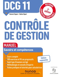 Couverture de l’ouvrage DCG 11 Contrôle de gestion - Manuel - 2e éd.