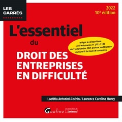 Cover of the book L'essentiel du droit des entreprises en difficulté