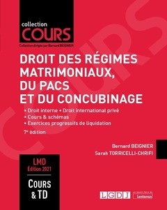 Cover of the book Droit des régimes matrimoniaux, du PACS et du concubinage