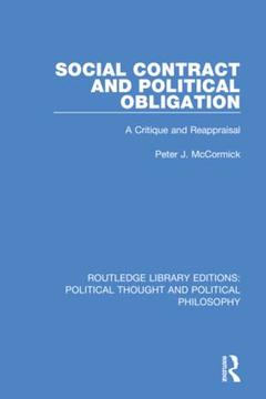 Couverture de l’ouvrage Social Contract and Political Obligation