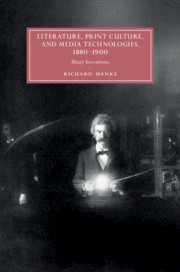Couverture de l’ouvrage Literature, Print Culture, and Media Technologies, 1880–1900