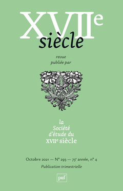 Cover of the book XVIIe siècle n° 293 (2021-4)