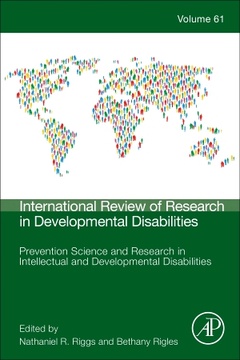Couverture de l’ouvrage Prevention Science and Research in Intellectual and Developmental Disabilities