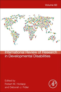 Couverture de l’ouvrage International Review Research in Developmental Disabilities