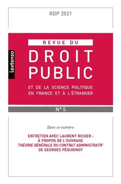 Couverture de l’ouvrage Revue du droit public et de la science politique en France et à l'étranger N°5-2021