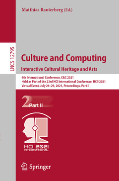 Couverture de l’ouvrage Culture and Computing. Design Thinking and Cultural Computing