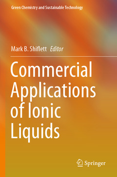 Couverture de l’ouvrage Commercial Applications of Ionic Liquids