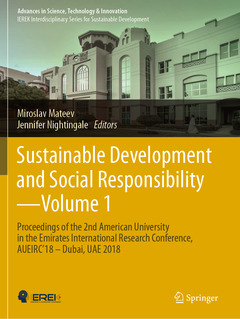 Couverture de l’ouvrage Sustainable Development and Social Responsibility—Volume 1