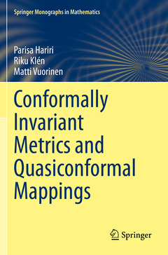 Couverture de l’ouvrage Conformally Invariant Metrics and Quasiconformal Mappings