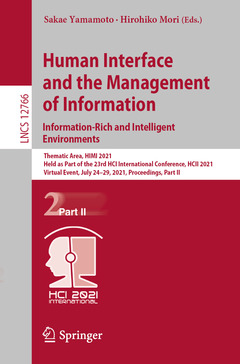Couverture de l’ouvrage Human Interface and the Management of Information. Information-Rich and Intelligent Environments