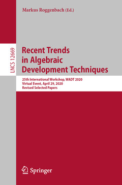 Couverture de l’ouvrage Recent Trends in Algebraic Development Techniques