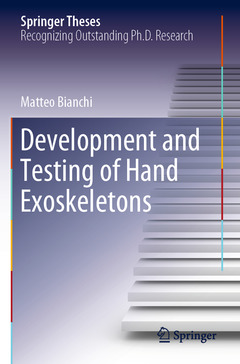 Couverture de l’ouvrage Development and Testing of Hand Exoskeletons