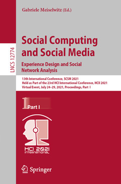 Couverture de l’ouvrage Social Computing and Social Media: Experience Design and Social Network Analysis 
