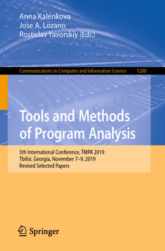 Couverture de l’ouvrage Tools and Methods of Program Analysis