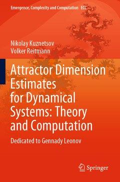 Couverture de l’ouvrage Attractor Dimension Estimates for Dynamical Systems: Theory and Computation
