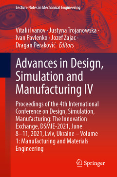 Couverture de l’ouvrage Advances in Design, Simulation and Manufacturing IV