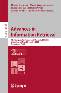 Couverture de l’ouvrage Advances in Information Retrieval