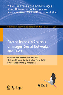 Couverture de l’ouvrage Recent Trends in Analysis of Images, Social Networks and Texts