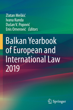 Couverture de l’ouvrage Balkan Yearbook of European and International Law 2019