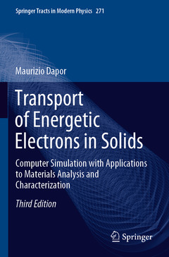 Couverture de l’ouvrage Transport of Energetic Electrons in Solids