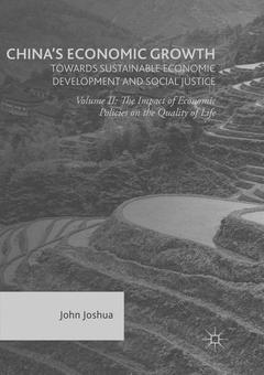 Couverture de l’ouvrage China's Economic Growth: Towards Sustainable Economic Development and Social Justice
