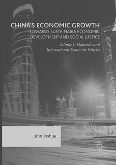 Cover of the book China's Economic Growth: Towards Sustainable Economic Development and Social Justice