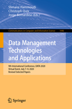 Couverture de l’ouvrage Data Management Technologies and Applications