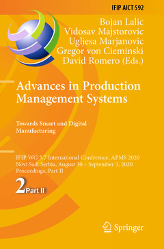 Couverture de l’ouvrage Advances in Production Management Systems. Towards Smart and Digital Manufacturing