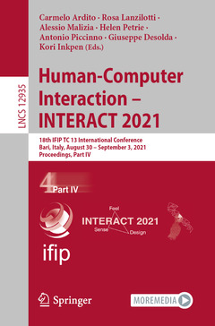 Couverture de l’ouvrage Human-Computer Interaction – INTERACT 2021