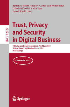 Cover of the book Trust, Privacy and Security in Digital Business