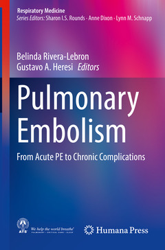 Couverture de l’ouvrage Pulmonary Embolism