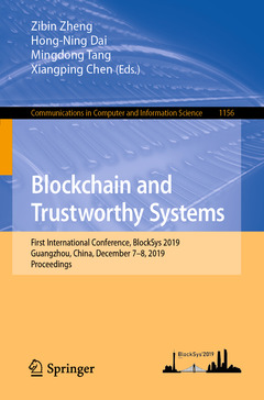 Couverture de l’ouvrage Blockchain and Trustworthy Systems