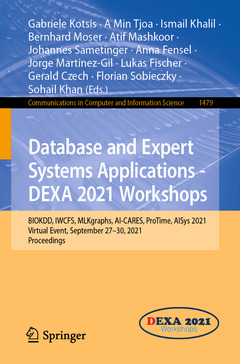 Couverture de l’ouvrage Database and Expert Systems Applications - DEXA 2021 Workshops