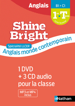 Couverture de l’ouvrage Shine Bright LLCER Anglais Monde contemporain - Coffret CD+DVD 2021
