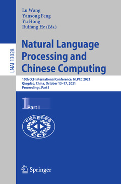 Couverture de l’ouvrage Natural Language Processing and Chinese Computing