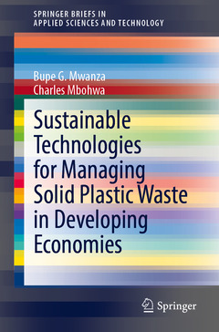 Couverture de l’ouvrage Sustainable Technologies and Drivers for Managing Plastic Solid Waste in Developing Economies