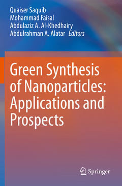 Couverture de l’ouvrage Green Synthesis of Nanoparticles: Applications and Prospects