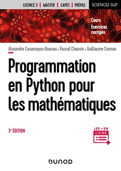 Couverture de l’ouvrage Programmation en Python pour les mathématiques - 3e éd.