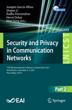 Couverture de l’ouvrage Security and Privacy in Communication Networks