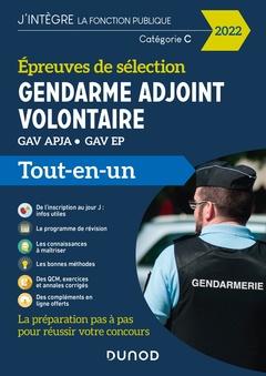 Couverture de l’ouvrage Epreuves de sélection Gendarme adjoint volontaire 2022