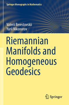 Couverture de l’ouvrage Riemannian Manifolds and Homogeneous Geodesics