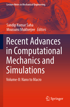 Couverture de l’ouvrage Recent Advances in Computational Mechanics and Simulations