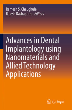 Couverture de l’ouvrage Advances in Dental Implantology using Nanomaterials and Allied Technology Applications