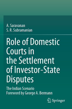 Couverture de l’ouvrage Role of Domestic Courts in the Settlement of Investor-State Disputes