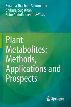 Couverture de l’ouvrage Plant Metabolites: Methods, Applications and Prospects